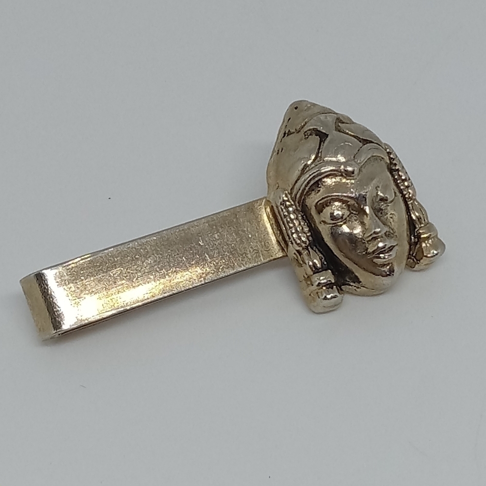 * vintage Mens Buddha Asian unbranded gold tone tie clip